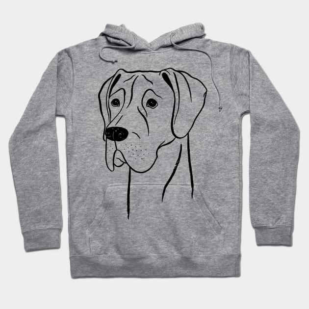 Great Dane (Black and White) Hoodie by illucalliart